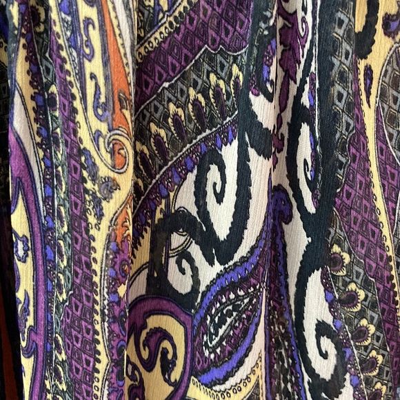 Xhilaration High Low Shear Tunic Top SZ L Empire Waist Multicolored Pattern - Picture 8 of 8